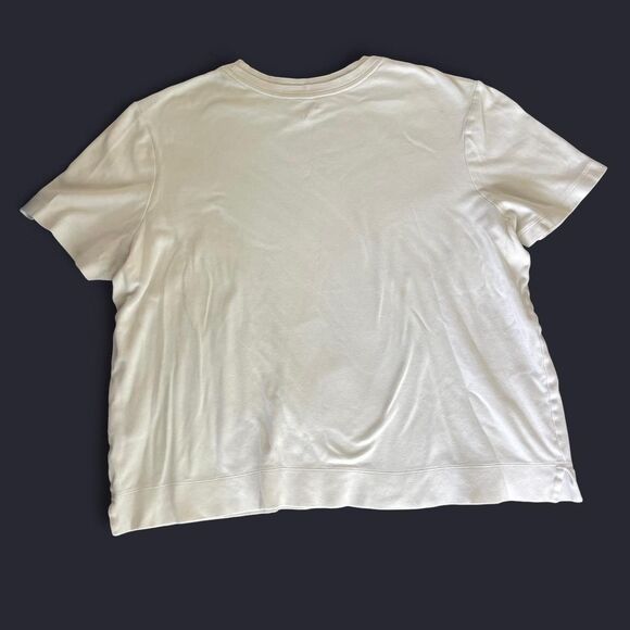 White Cream Westbound women's crew neck tee with a relaxed fit and double collar - Picture 4 of 4